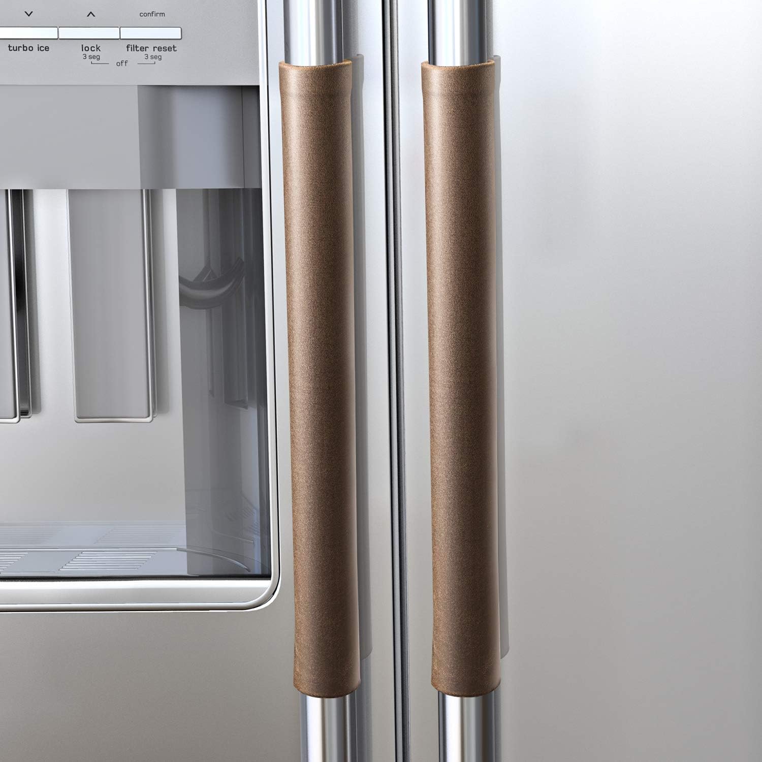 MingXJD Refrigerator Door Handle Cover,Keep Kitchen Appliances Clean ,Drips,Smudges, Fingerprints and Dust Covers,Suitable for Fridge,Microwave,Dishwasher,Oven (12" L*4" W, Coffee)