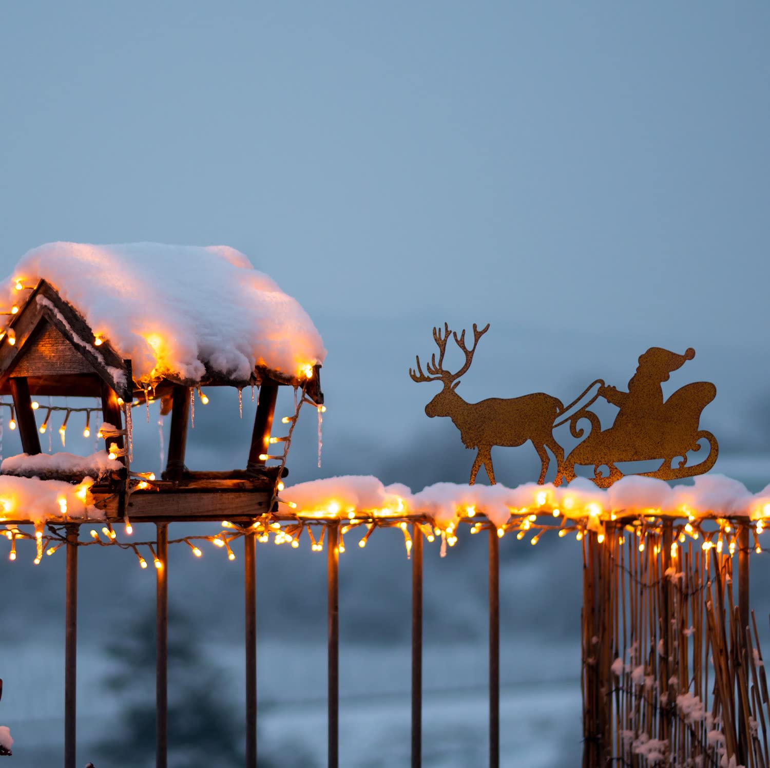Blümelhuber Santa Claus with Reindeer Sleigh Christmas Decoration Outdoor Garden Stake Christmas Winter Decoration Outdoor Decoration Front Door - Image 3
