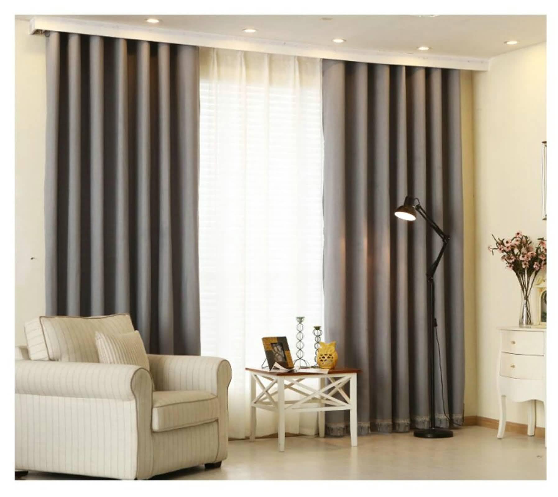 Tenda Oscurante da Interno, Trattamento per finestre termoisolanti in tinta unita, Grigio, 107 x 138 cm