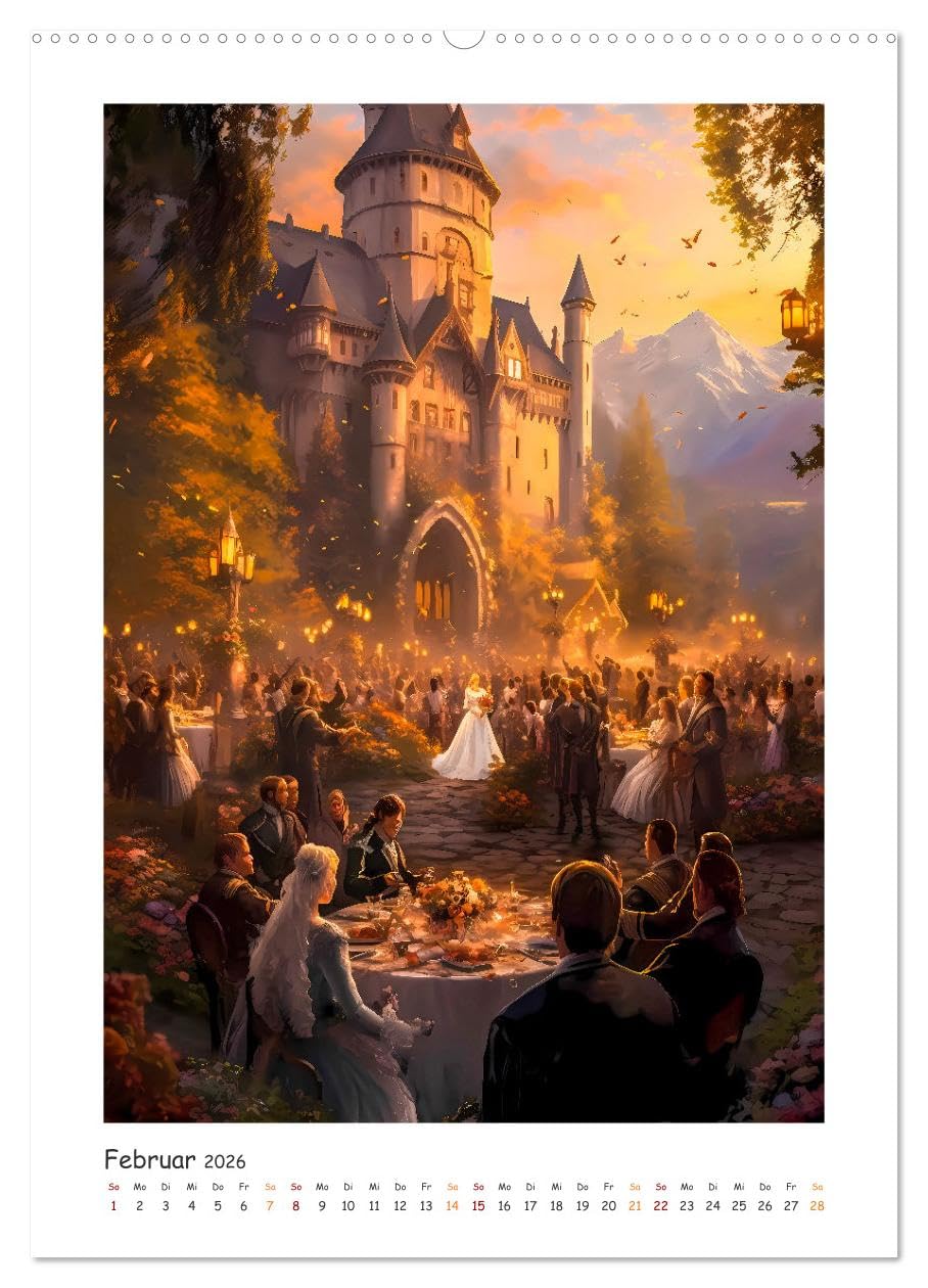 Die Drachenschlacht (hochwertiger Premium Wandkalender 2026 DIN A2 hoch), Kunstdruck in Hochglanz: Eine Bilder Geschichte über Ritter, Drachen und die große Liebe. (CALVENDO Wissenschaft)