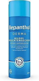 DERMA Mild Face Wash for Sensitive and Dry Skin, Dermatologically Tested Moisturiser with Dexpanthenol, Fragrance Free, Soap Free, 200 ml Bottle, White