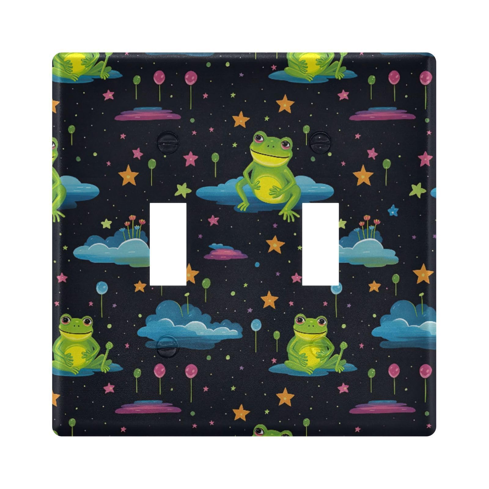 UMIRIKO Cute Frog Light Switch Cover Plate Covers Decorative Double Toggle Home Decor 202a8473