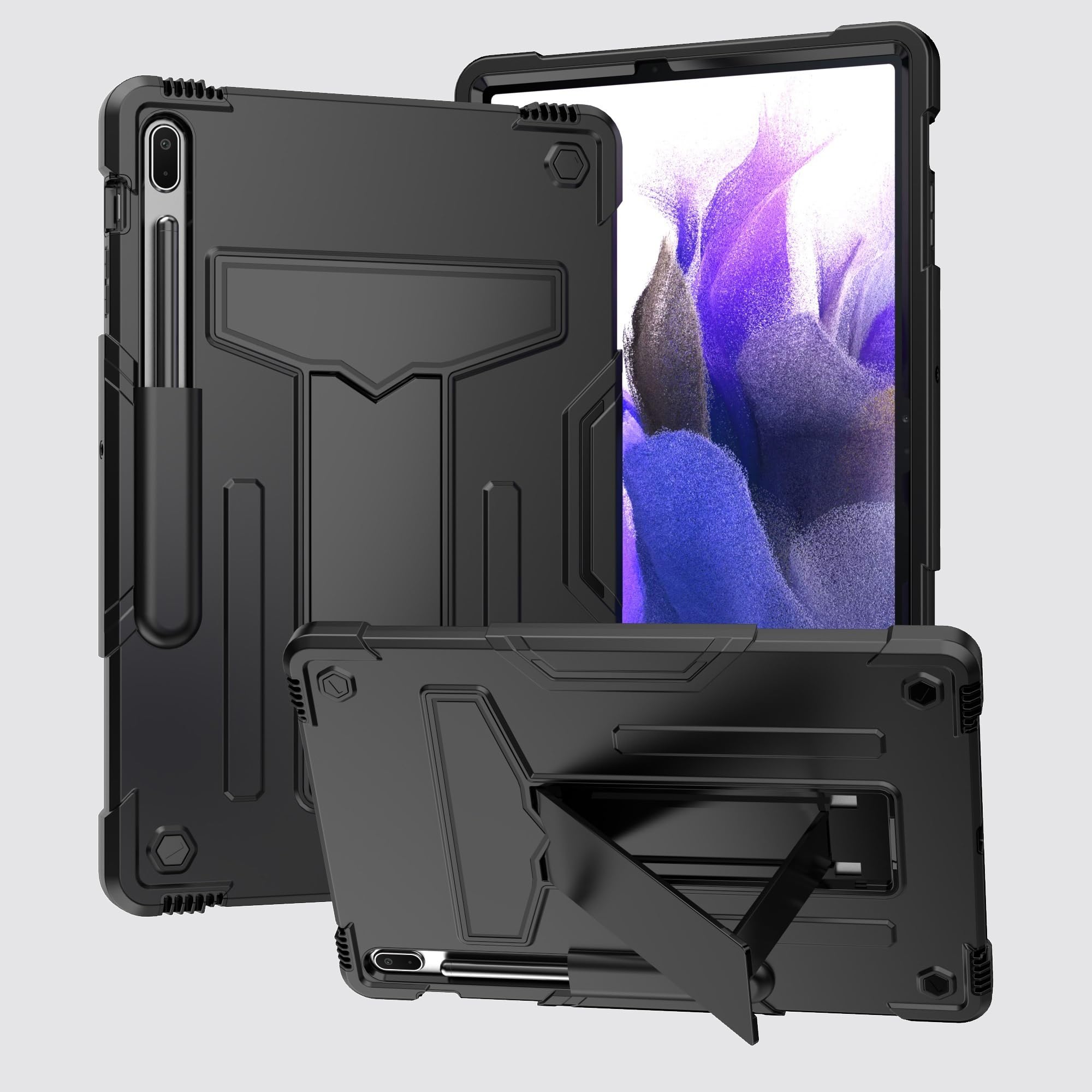 Coque robuste Samsung Galaxy Tab S7 FE 12.4 antichoc noire - 5