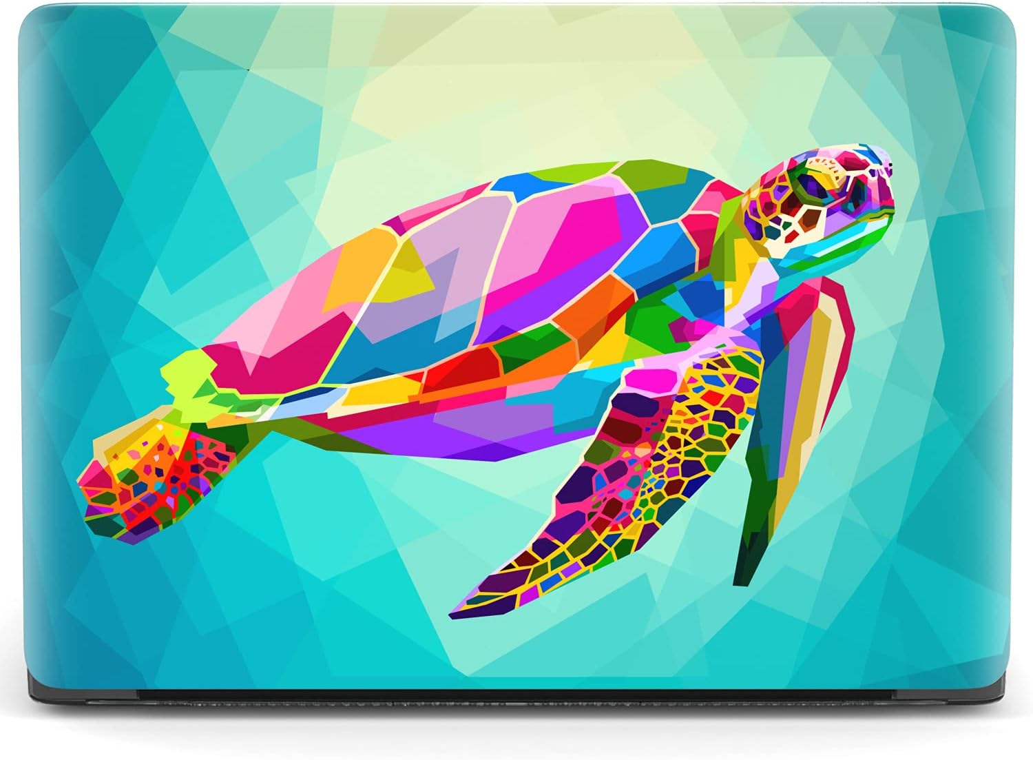 Mertak Hard Case Compatible with MacBook Pro 16 14 Air 15 13 inch M3 M2 M1 Mac 2024 2023 2022 2018 Abstract Geometric Print Touch Bar Ocean Protective Clear Blue Laptop Plastic Cover Turtle Colorful