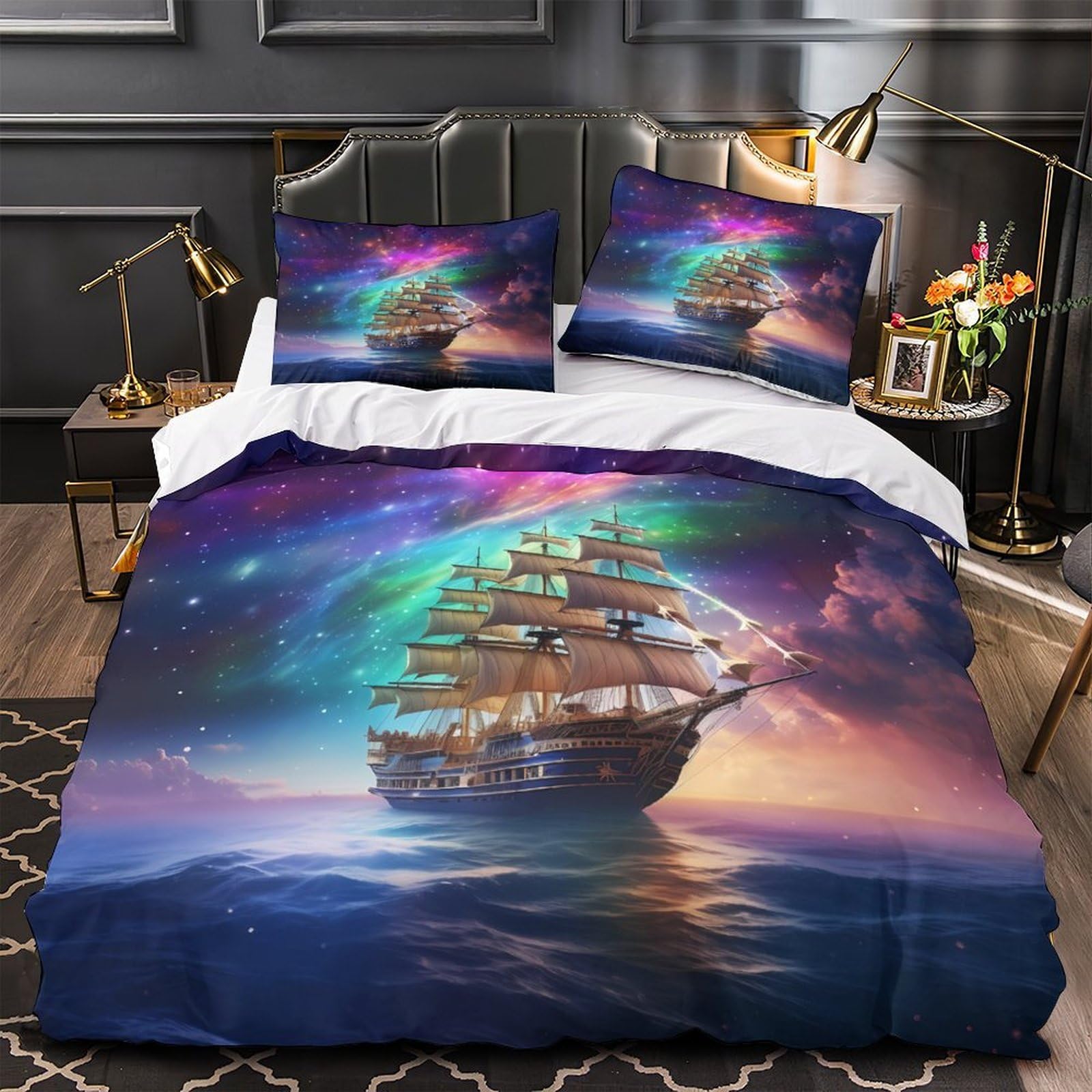 Housse de couette microfibre résistante et ultra douce avec fermeture éclair pratique 260x220cm