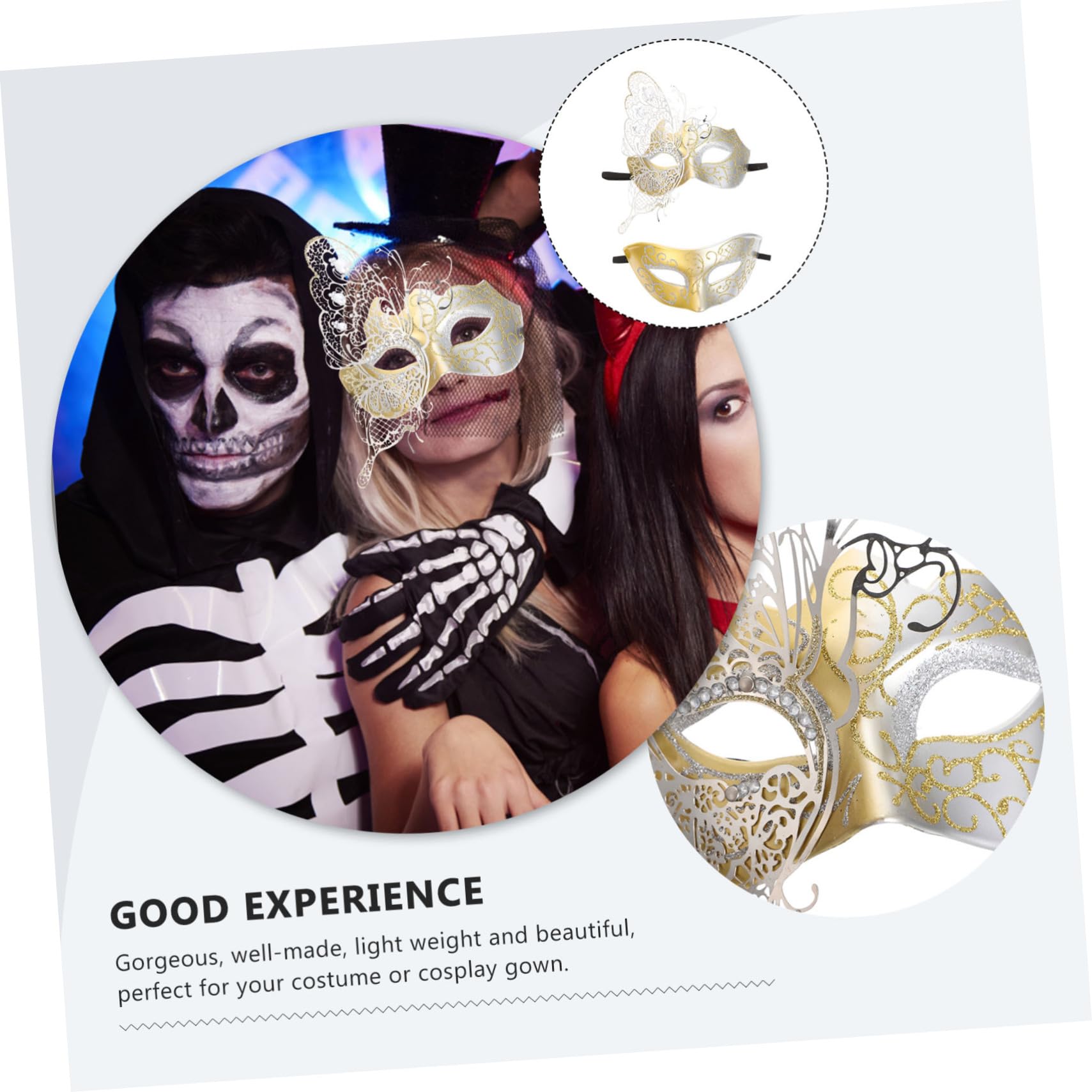LIFKOME 4pezzi Maschere Decorative Metà Per Masquerade Per Halloween Per Cosplay