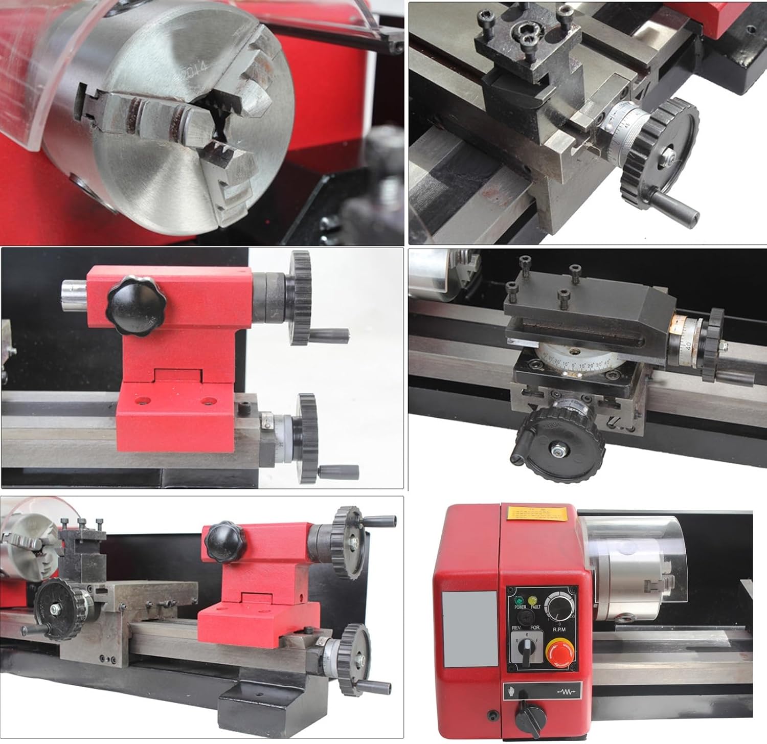 Mini Metal Lathe，3.15"x9.84" Benchtop Metal Lathe，100-2000±10% RPM Infinitely Variable Speed，150W Precision Mini Lathe Milling Machine For Various Metal Turning