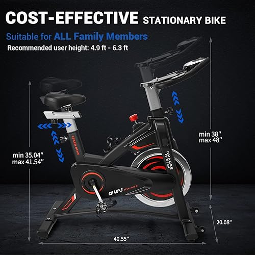 Miniatura 7 de Exercise Bike Stationary, Indoor Cycling Bike with Heavy Flywheel Magnetic Resistance, Comfortable Seat Cushion, Silent Belt Drive, iPad Holder and