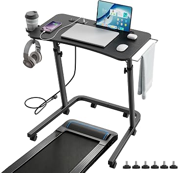 Adjustable Height Standing Desk for Walking Pad, Treadmill Desk with Wheels