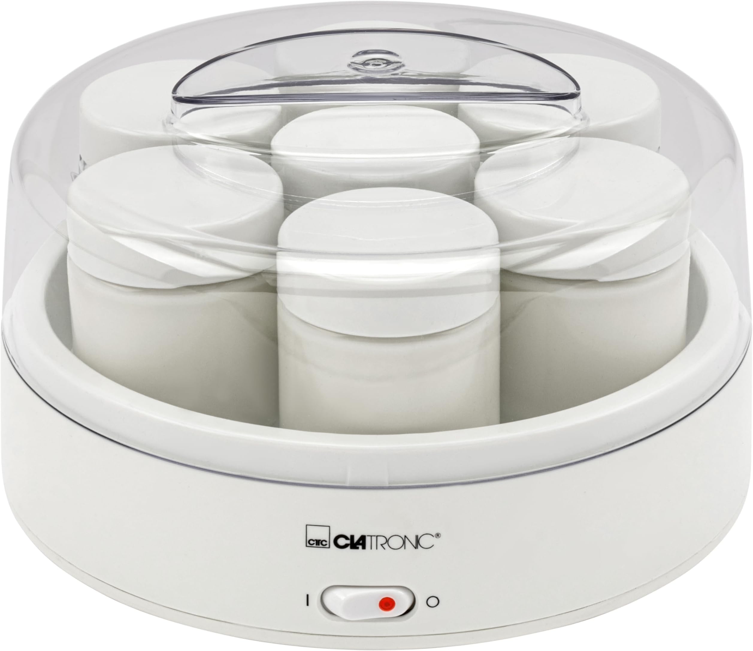 Clatronic Yogurt maker for quick & easy preparation | Yogurt maker for yogurt, cottage cheese & fresh cheese | Yogurt maker with 7 jars of 160 ml with lid | JM 3344