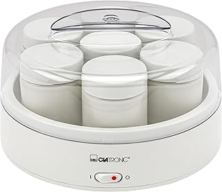 Clatronic Yogurt maker for quick & easy preparation | Yogurt maker for yogurt, cottage cheese & fresh cheese | Yogurt maker with 7 jars of 160 ml with lid | JM 3344
