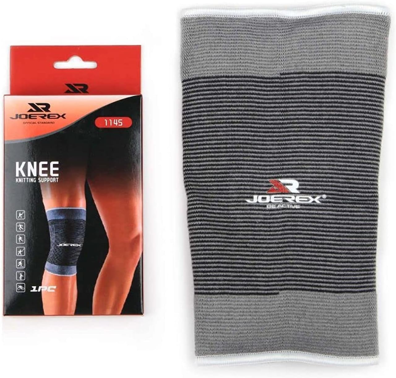 Joerex Knee Support Grey/Blk/S,M,L 1145 @Fs