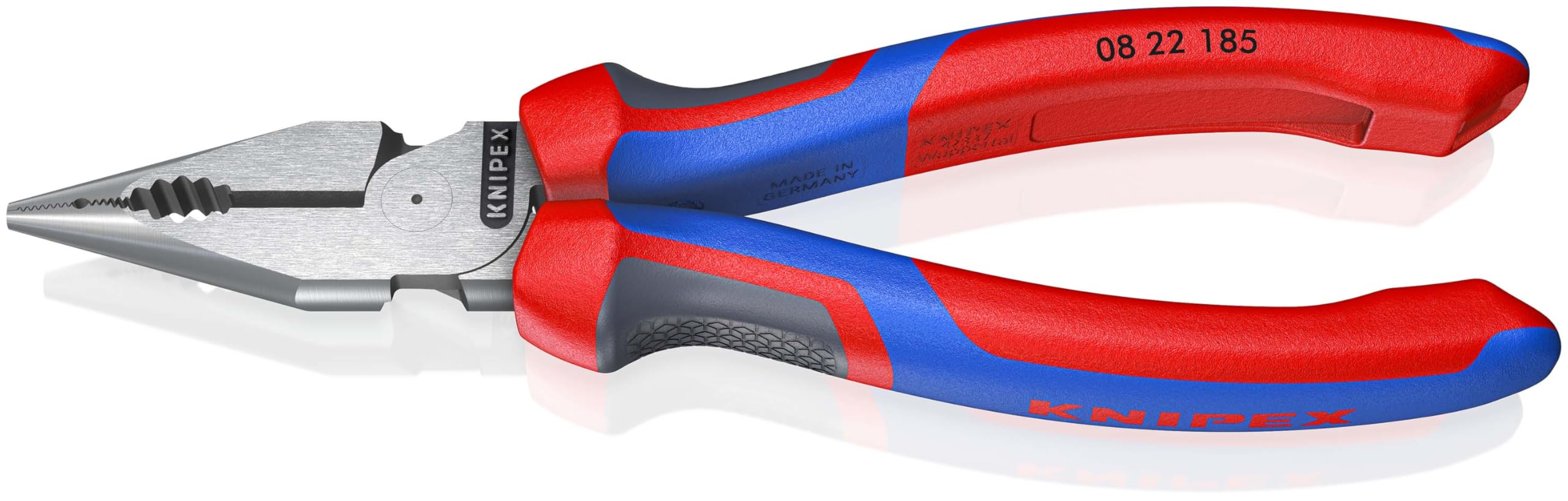 KNIPEX Szczypce uniwersalne z ostro zakończonymi szczękami z rękojeściami Comfort 185 mm, 08 22 185