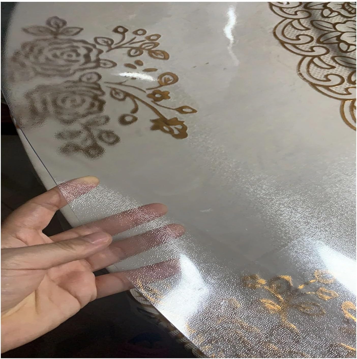 25 Inch Round Frosted Desk Mat Pad 1.5mm, Easy Clean Table Cover Protector for Dining Room, Water and Oil-Proof Durable, Scratch-Proof Desk Protector mat for Home and Office