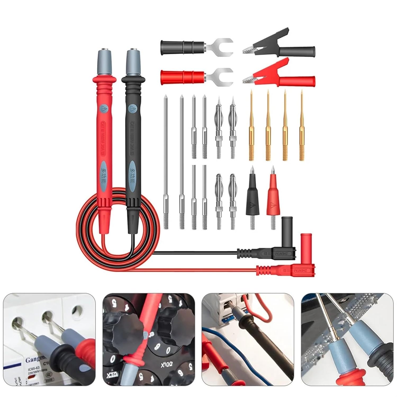 Test Line Set Silicone Multimeter Pin Wire Digital Tester Needle Cable Banana Electrical Probe for oscilloscope