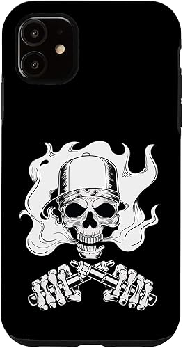 Miniatura 7 de iPhone XXS esqueleto cráneo está vapeando y haciendo vape nubes caso