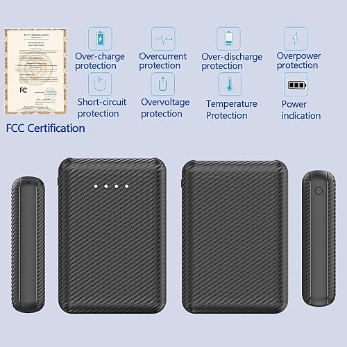 Miniatura 4 de Cargador portátil, paquete de 2 baterías USB C de 5 V 3 A, batería externa de 20000 mAh, banco de batería portátil, cargador de batería portátil