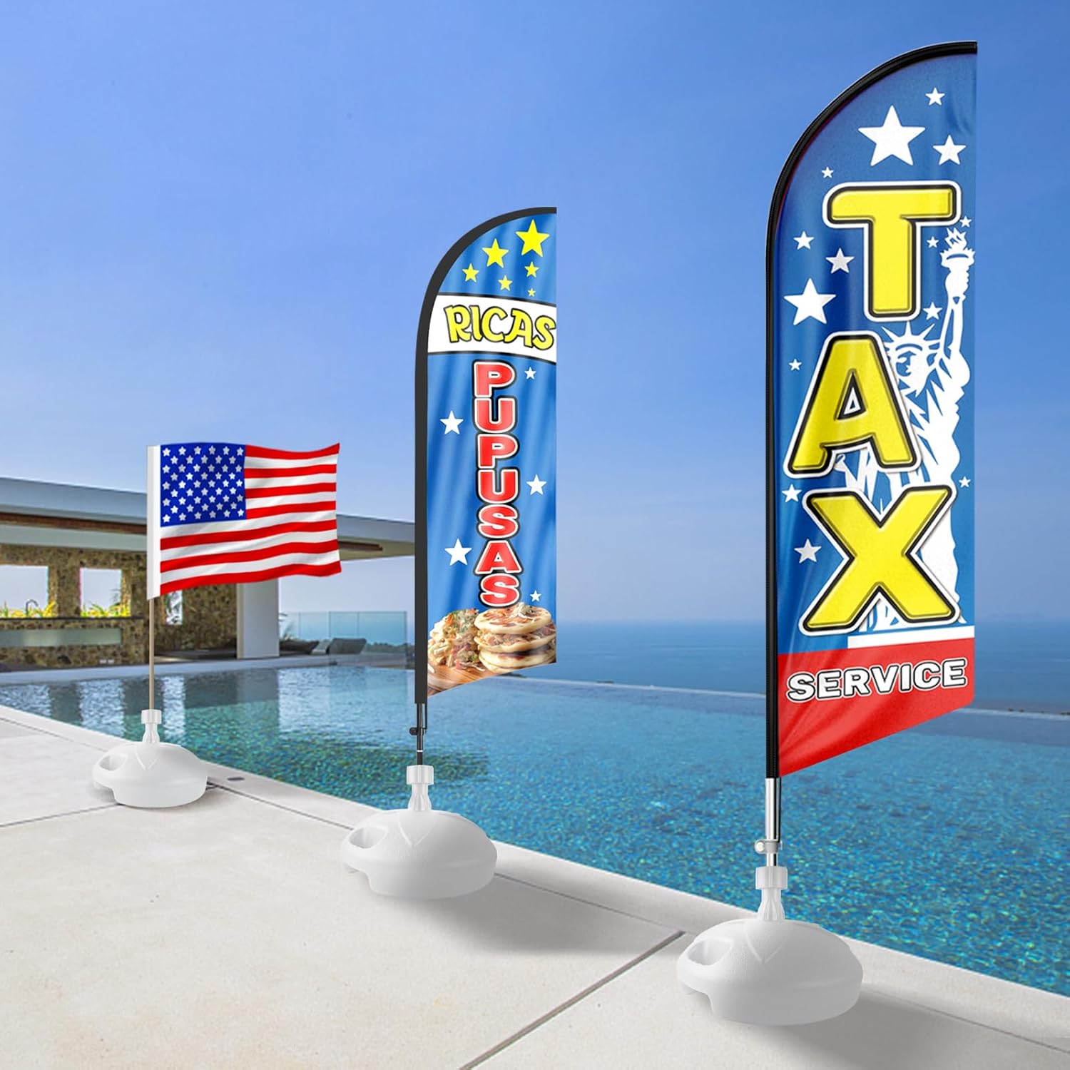 Flag Base Stand Indoor Outdoor, Feather Swooper Flag Base Stand, Flag Pole Floor Stand Holder