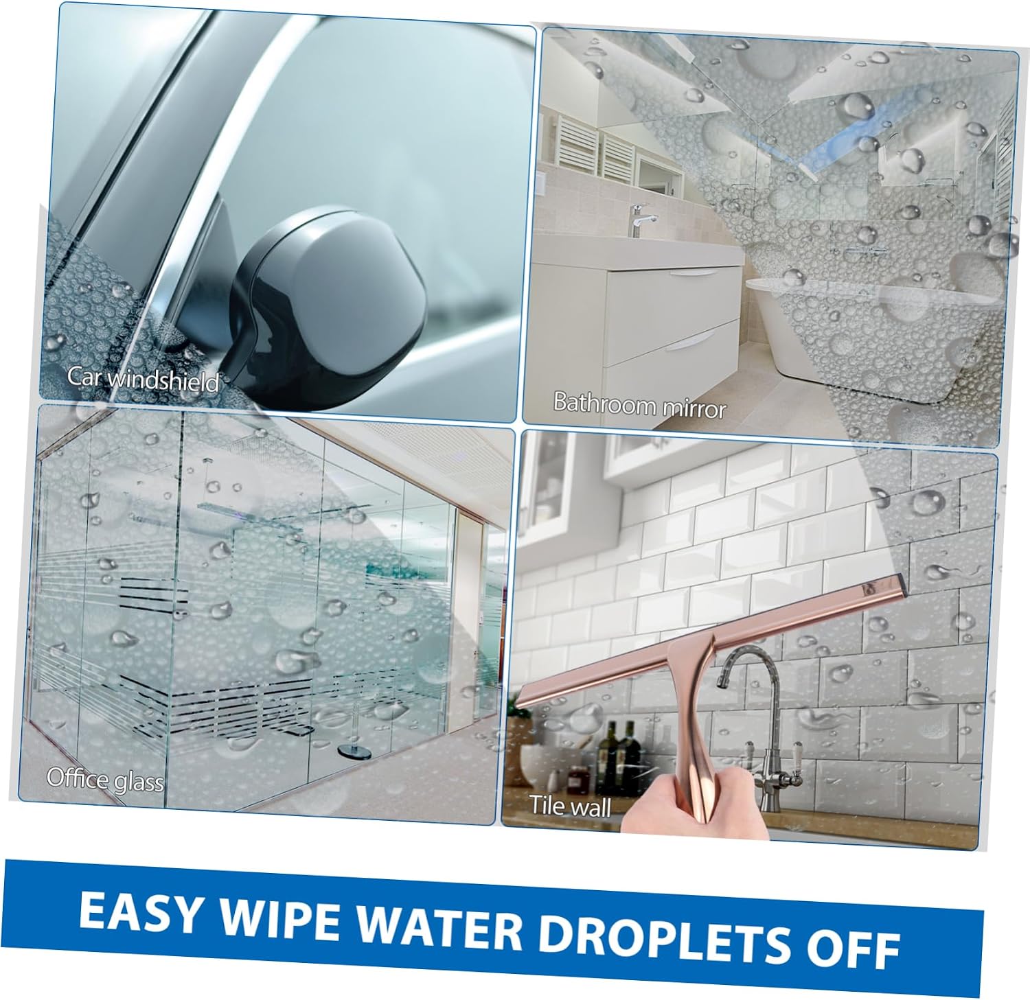 Glass Cleaning Wipers Shower Squeegee for Shower Doors Multipurpose Cleaning Tool for Car