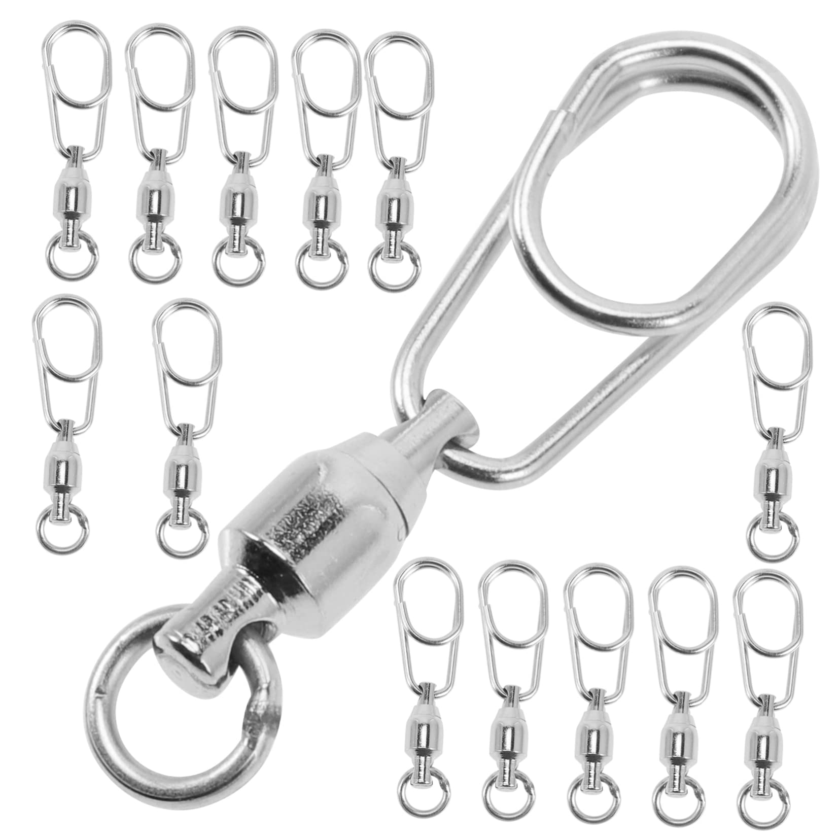 Sosoport Connecteur à Anneau à Huit Chiffres Petite pêche attirail de pêche Connecteur pour appâts Connecteur pour hameçon émerillon de pêche INOX émerillons de pêche