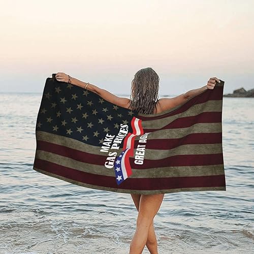 Miniatura 1 de America Make Gas Prices Great Cheap Again Toalla de playa de secado rápido, ligera y portátil para el verano