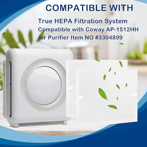 Miniatura 7 de AP-1512HH - Filtro HEPA de repuesto compatible con Coway AP-1512HH AP1512HHMighty purificador de aire, AP-1512HH-FP, artículo NO #3304899, paquete