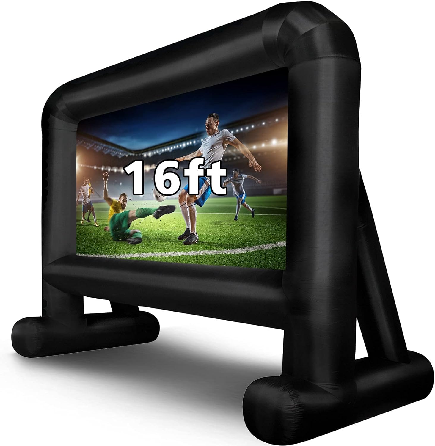 Mega Film Pantalla Inflable Proyector Pantalla Proyección Película Pantalla Indoor Outdoor Casa Patio Viajar Negro 16 Ft Diagonal