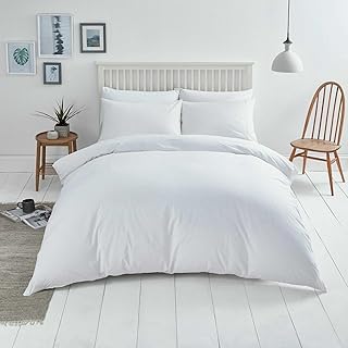 The Bishop Cotton 3-teiliges Bettbezug-Set, Fadenzahl 800, 100 % ägyptische Baumwolle, einfarbig, mit italienischer Oberfläche, echte Luxus-Hotelqualität, Bettwäsche (Übergroßes Kingsize, weiß)