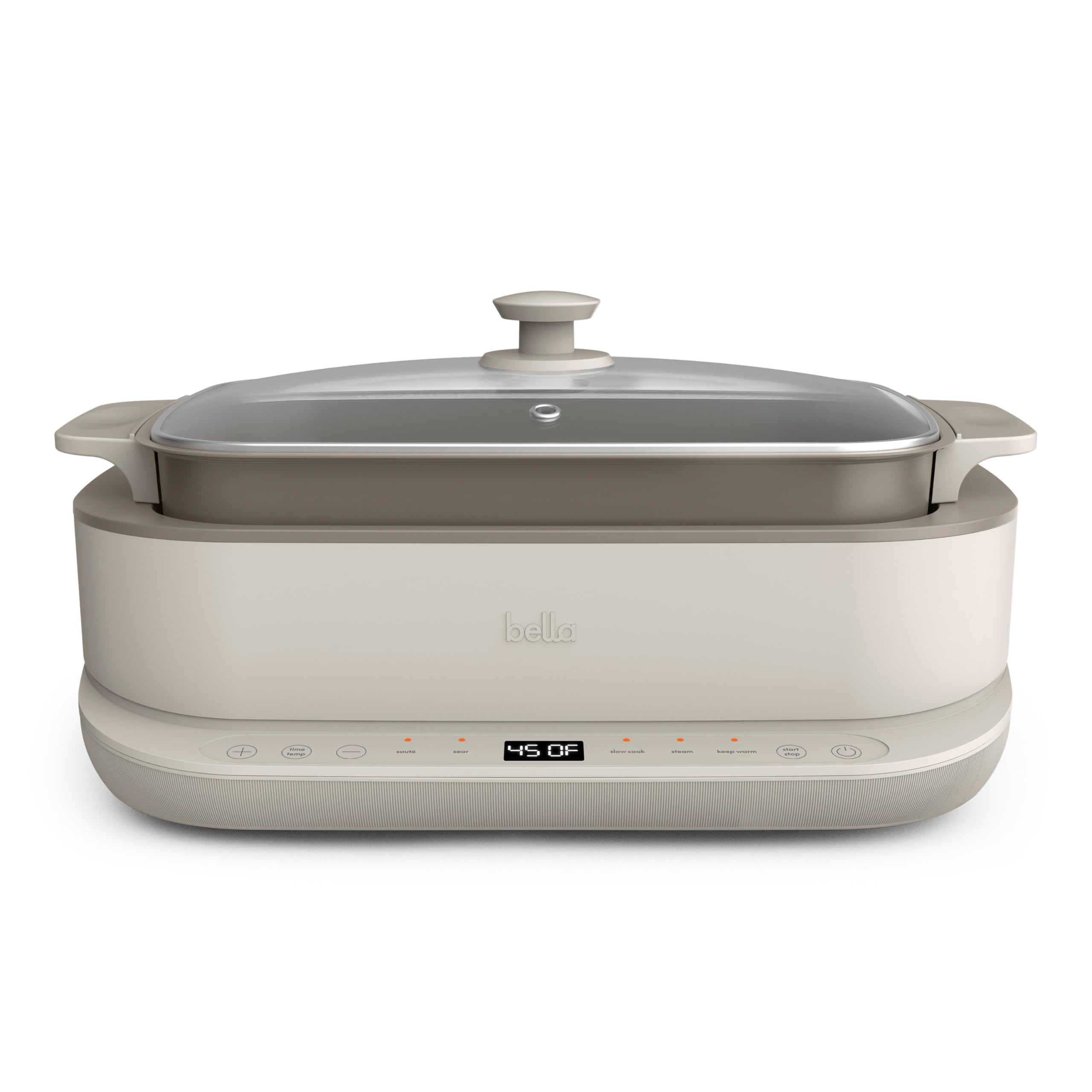 bella 6 0 QT Multi-Cooker Ceramic Nonstick Coating 4-in-1 Versatility 4 cooking functions Slow Cook Sear Saute Steam