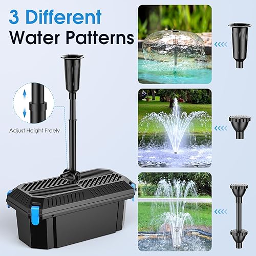 Miniatura 7 de POPOSOAP Filtro de estanque con kits de fuente de bomba, filtro de estanque de 660 GPH con bomba de estanque de 40 W y kit de fuente, filtros de