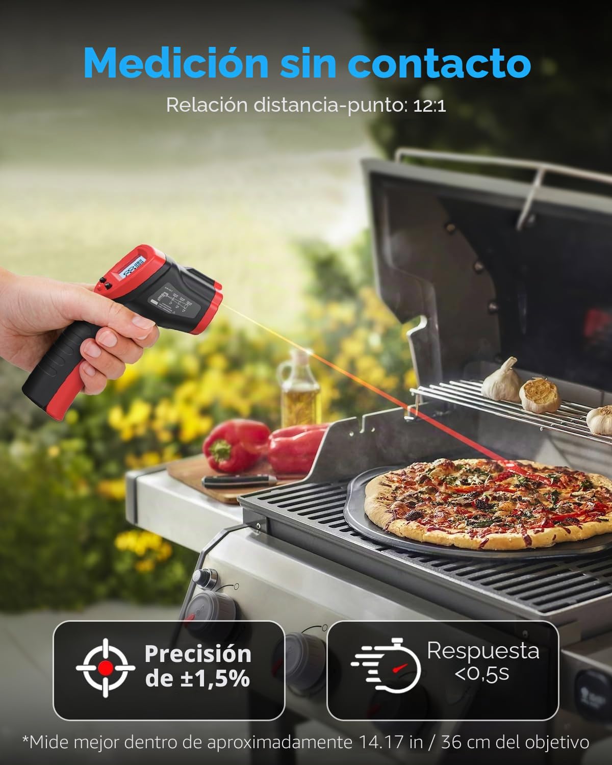 Termómetro infrarrojo Wintact -50°C a 590°C pistola láser temperatura sin contacto para cocinar