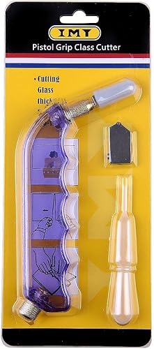 Miniatura 8 de IMT Cortador de vidrio de alimentación de aceite con empuñadura de pistola de carburo de tungsteno, herramienta profesional de corte de vitrales con