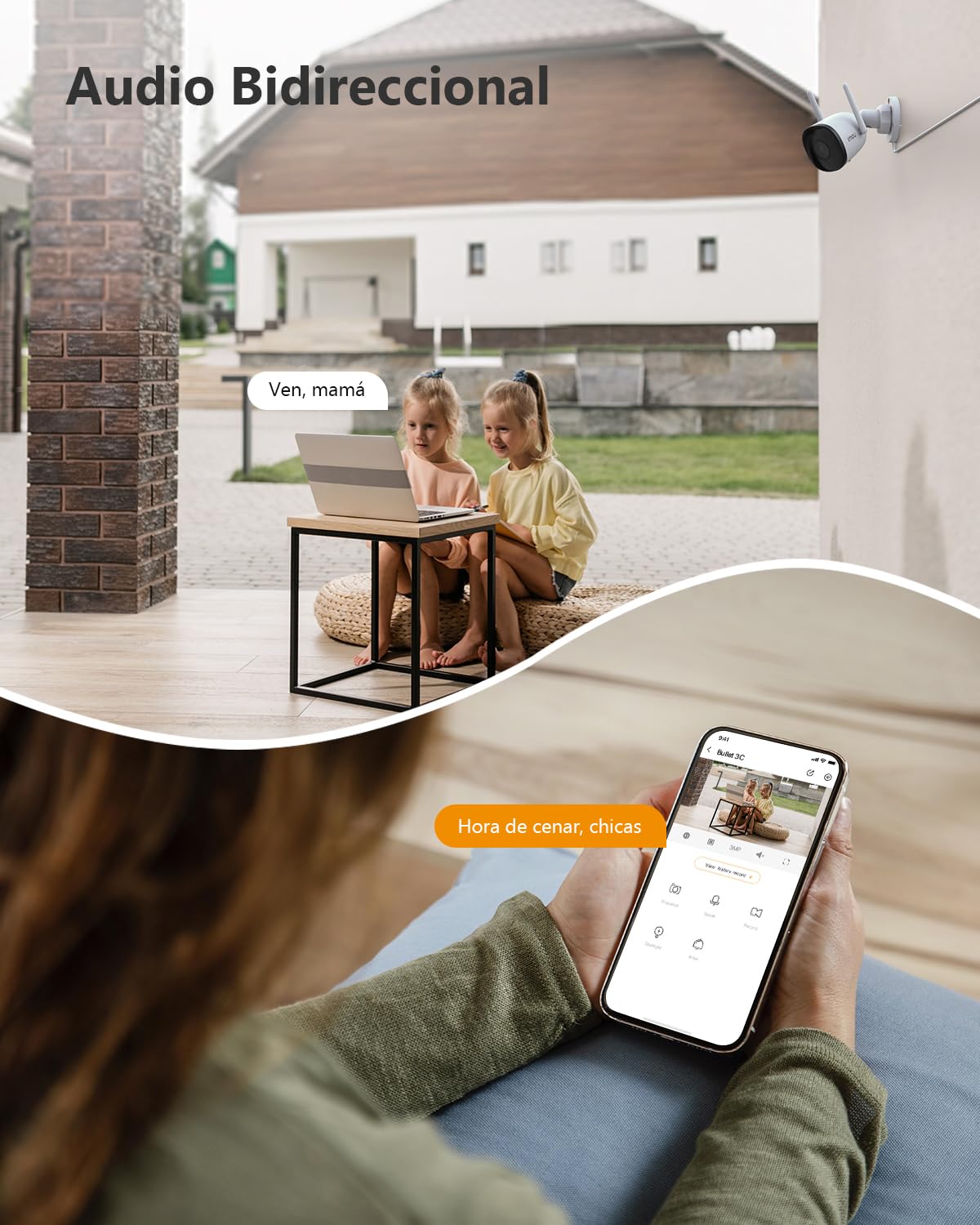 Imou 5MP Cámara Vigilancia WiFi Exterior Cámara de Seguridad IP67 con 30m Visión Nocturna en Color, AI Detección de Humana y Vehículos, Audio Bidireccional, Sirena (Bullet 3)