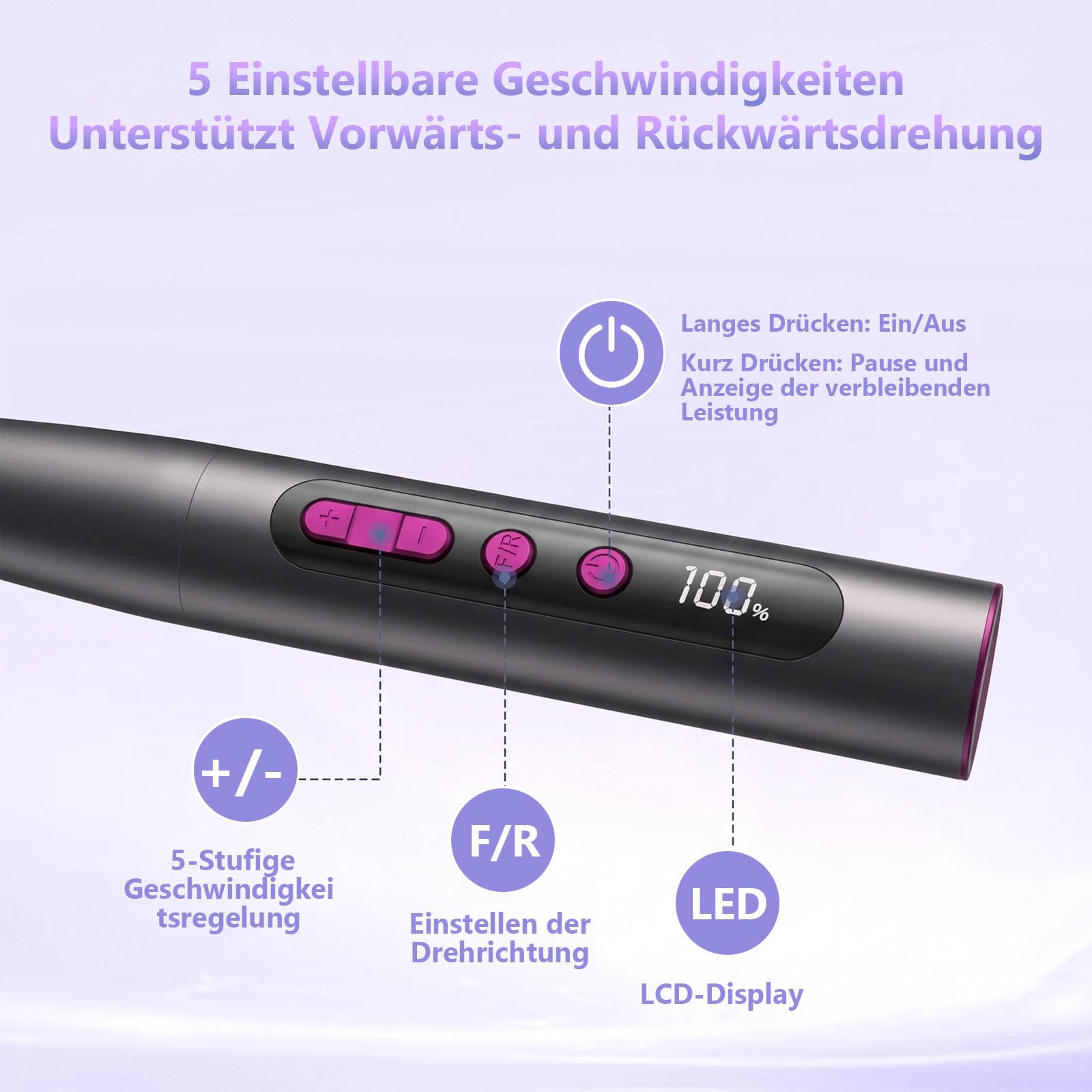 POFIBO Nagelfräser Kabellose 35000 U/Min, 13-in-1 Maniküre Set Elektrische