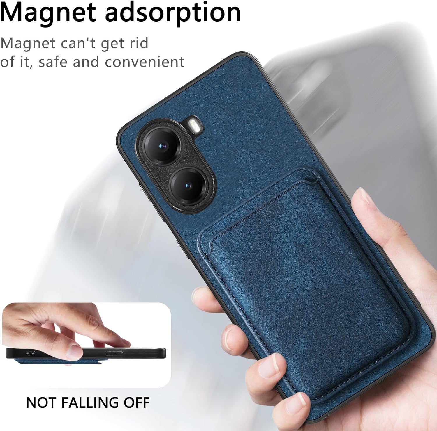Magnetic Wallet Case for Xiaomi Poco X7 Pro, Detachable Card Holder, PU Leather Slim Fit Shockproof Scratch Resistant Cover for Xiaomi Poco X7 Pro TCK-Retro Brown - Image 4