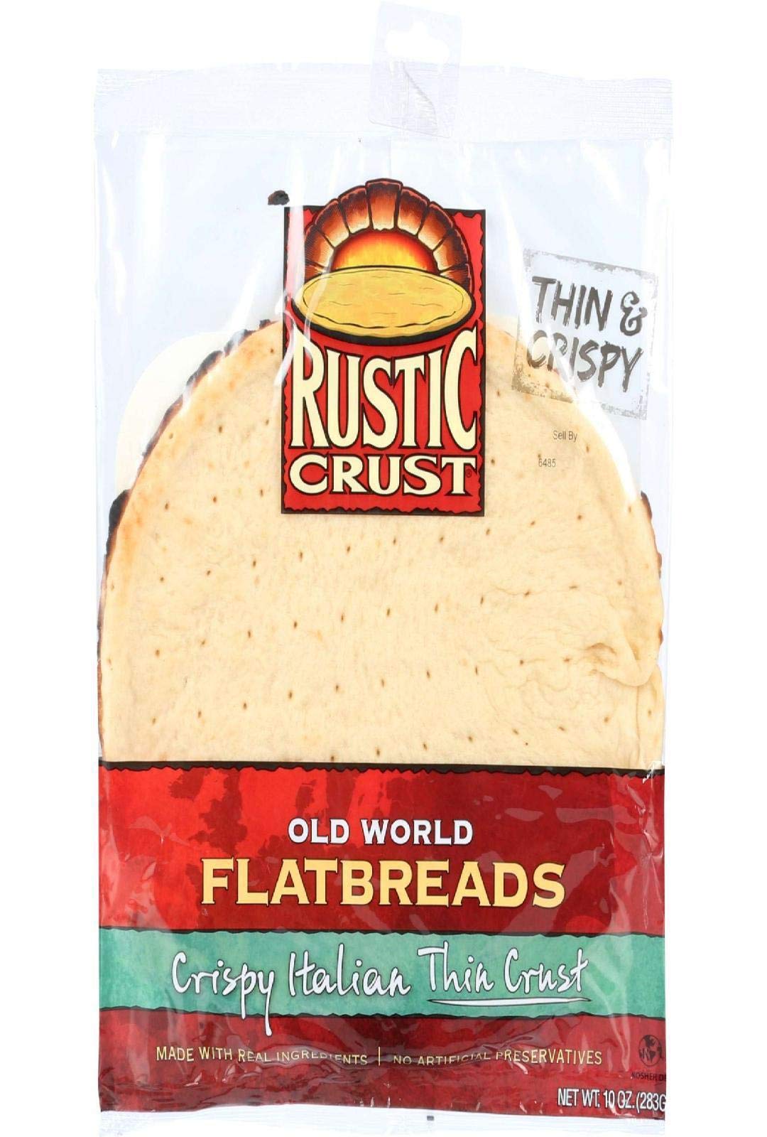 Rustic Crust Pizza Crust - F;atbreads - Thin Crust - 10 Ounce (Pack of 8)