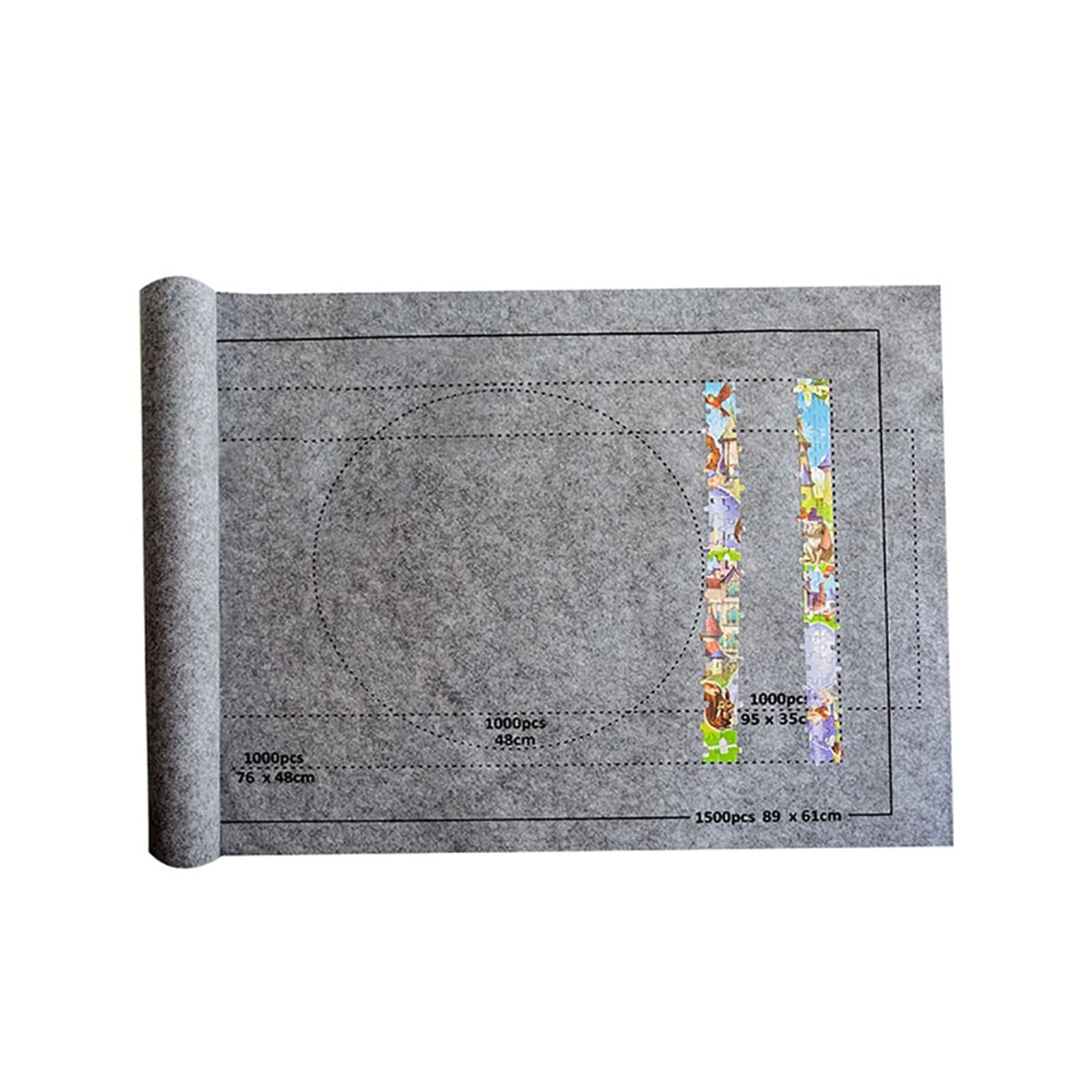 FAXIOAWA Tapis de Puzzle Paillasson en Rouleau de Puzzle en Feutre Paillasson de Jeu Couverture de Puzzle pour jusqu'à 1500/2000/3000 pièces d'accessoires de Puzzles (Couleur : Gris, Taille : 3000)