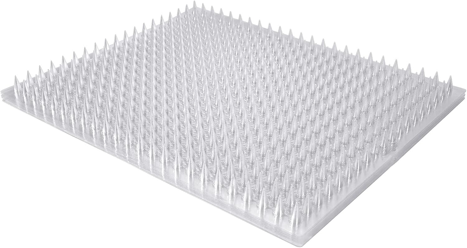 Zipcase 8 Pack Cat Repellent Deterrent Outdoor Scat Mat with Tape for Cats, Dogs, Pests Covers 12 Sq.ft, 16 x 13 Inches，8 Pack