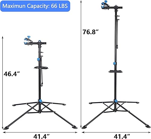 Miniatura 3 de F2C Portátil ajustable de 42.5 a 74 pulgadas Pro Home Mecánico de mantenimiento de acero para bicicleta de reparación de bicicletas, soporte de