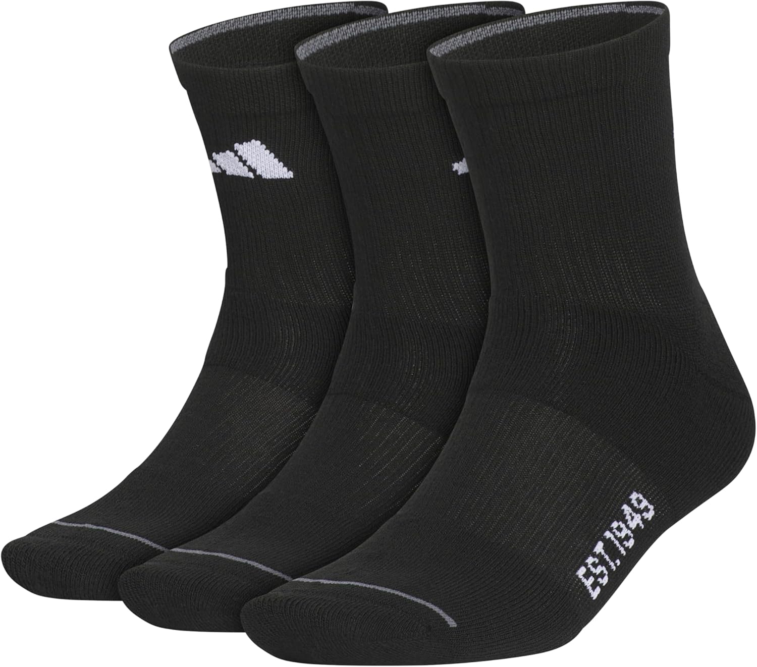 adidas mens Cushioned High Quarter Socks (3 Pairs) Durable & Comfortable
