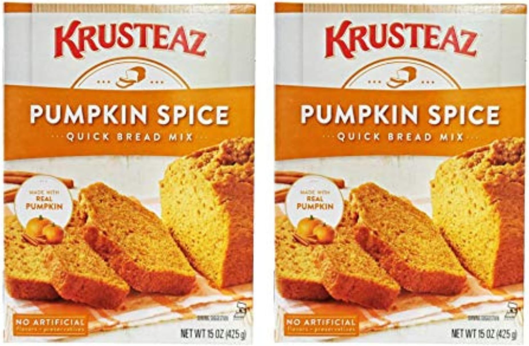 Baking Mix, Pumpkin Spice Quick Bread Mix, Made with Real Pumpkin & No Artificial Flavors, 15 Ounce Box (Pack of 2)