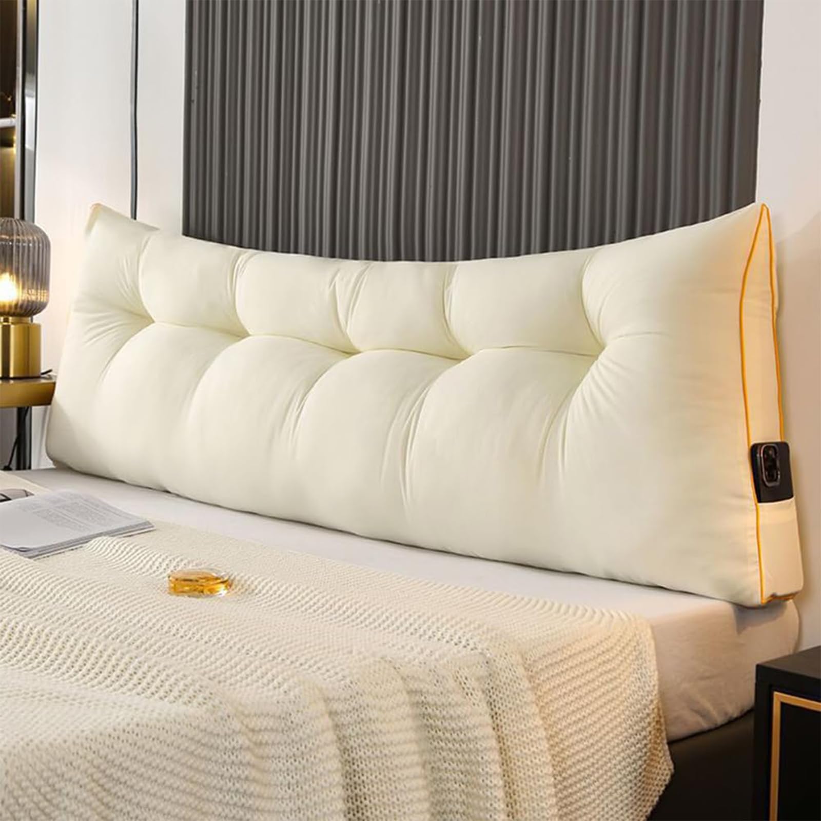 4,120cm, Headboard Support Bolster Pillow, Waist Backrest Cushion, Removable Triangular Wedge Headboard Cushion for Bedroom Couch