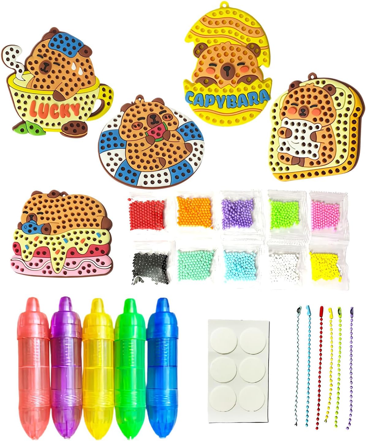 Kids Bead Kit | Educational Art Supplies | Keychain Making Bead Dotting Toys,for Boys Girls Home School Party Class Play Education Birthday