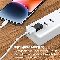 Vista 4 de AreMe Adaptador USB 3.0 de 90 grados, paquete de 4, ángulo hacia arriba y hacia abajo, ángulo izquierdo y recto USB A macho a hembra, extensor Negro