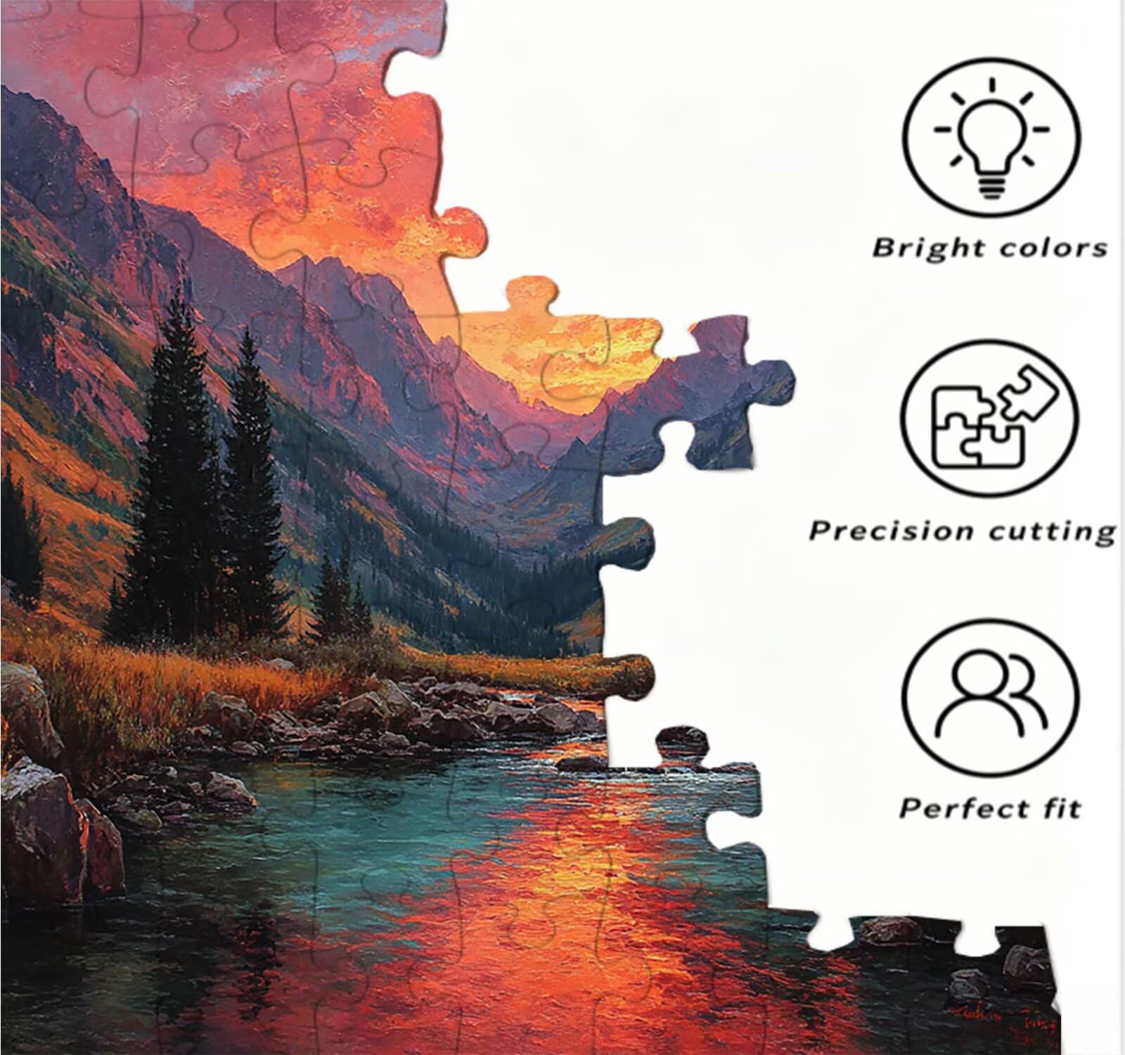 Puzzle 1000 elementów dla dorosłych, puzzle artystyczne widok zachodu słońca, rodzinne kreatywne hobby dla dorosłych, najwyższej jakości drewniana układanka, do gry edukacyjnej wyzwania zabawki R4KH
