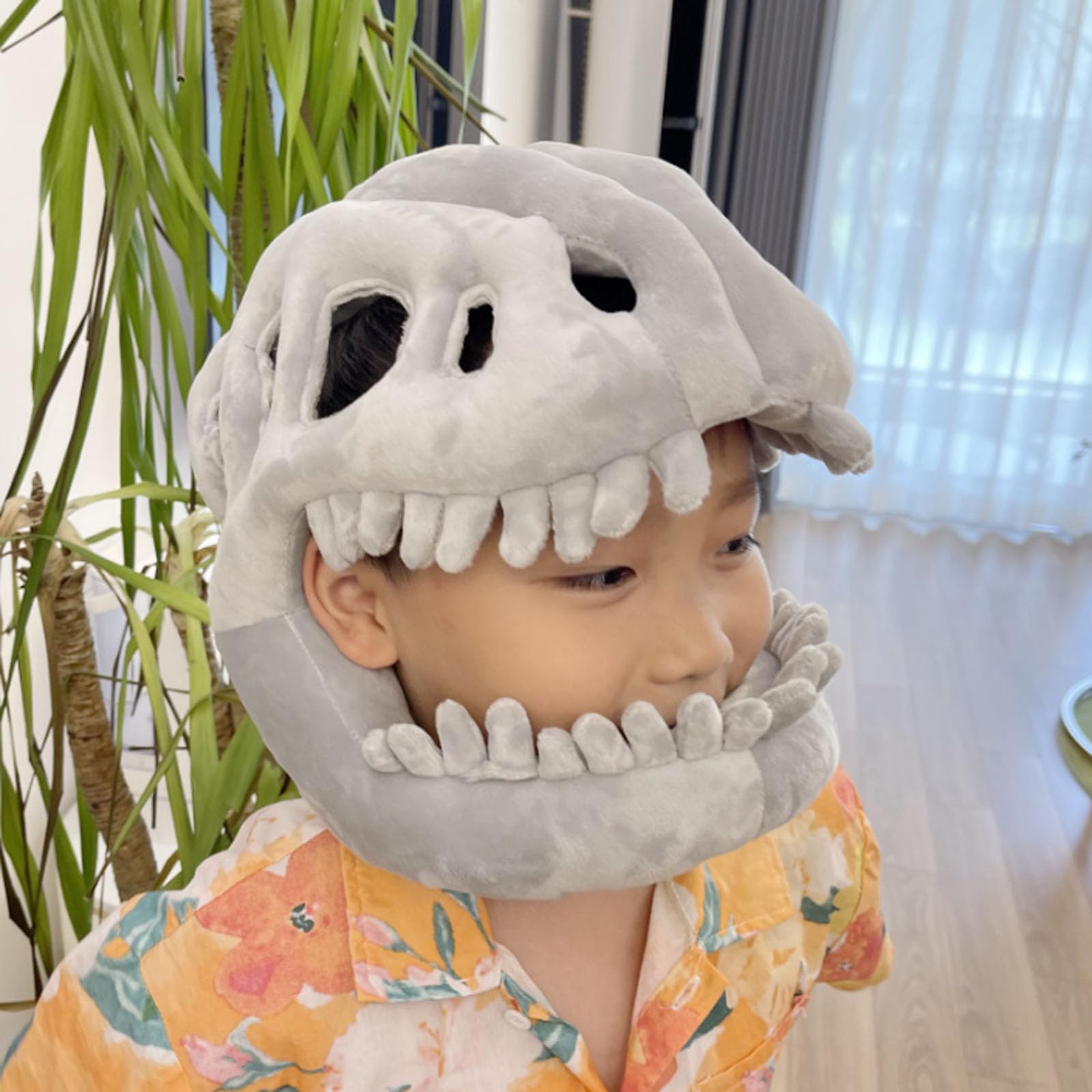 cozy dino Dinosaur Skeleton Costume, My Plush Skeleton Hood,Themed Skull Cosplay Props,For Cosplay & Dress-Up Play — view 3