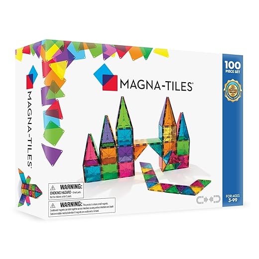 MAGNA-TILES Classic 100-Piece Magnetic Construction Set, The ORIGINAL Magnetic Building Brand