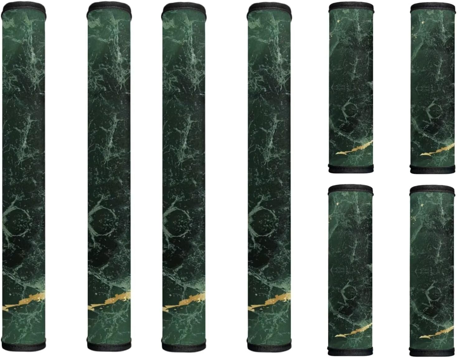 Refrigerator Door Handle Covers Pack of 8, Anti-Skid Kitchen Appliance Armrest Decoration Mat for Fridge Dishwashers Microwave Kitchen Home Decorations, Dark Green Marble