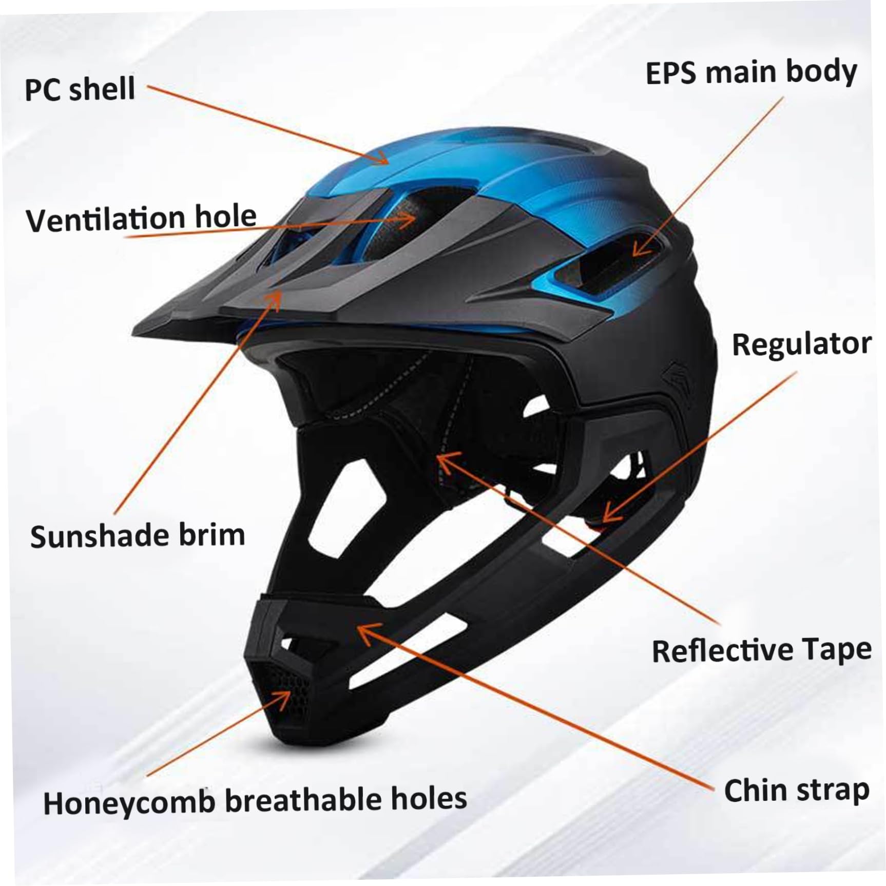 Casco de Bicicleta de montaña, Integral, extraíble y Ajustable, con Red antiinsectos, Transpirable y con absorción de Impactos, para Exteriores, Integral, para Adultos, BMX.