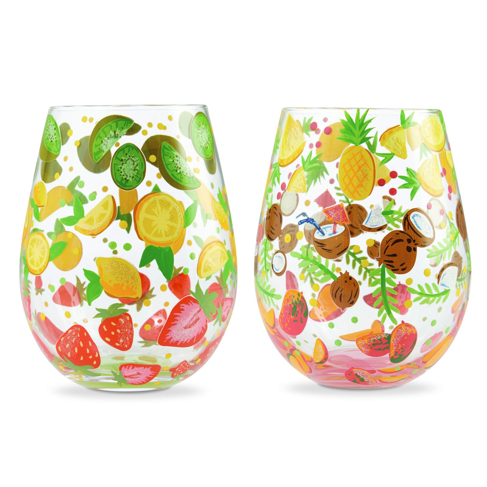 Verre à vin Lolita Tutti Fruiti Enesco 6006289 peint à la main premium